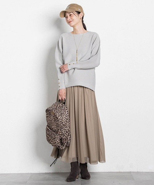 LAUTREAMONT（ロートレアモン）の「パウダーサテンリバーシブルスカート（スカート・レディース・ブラック/ベージュ・9号）」の4枚目の写真