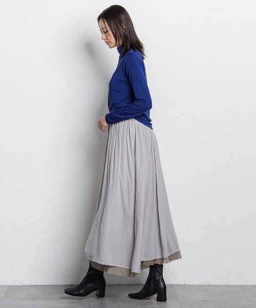 LAUTREAMONT（ロートレアモン）の「パウダーサテンリバーシブルスカート（スカート・レディース・ブラック/ベージュ・9号）」の16枚目の写真