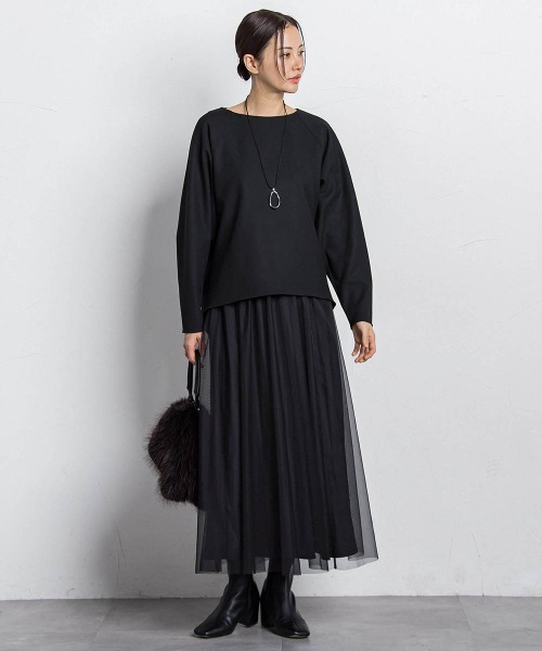 LAUTREAMONT（ロートレアモン）の「パウダーサテンリバーシブルスカート（スカート・レディース・ブラック/ベージュ・9号）」の14枚目の写真