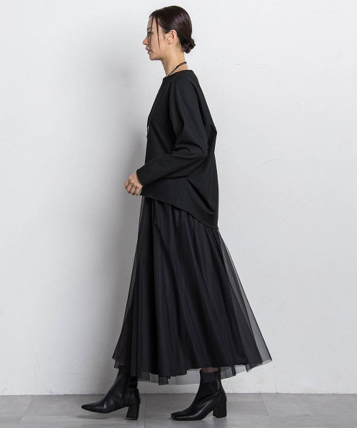 LAUTREAMONT（ロートレアモン）の「パウダーサテンリバーシブルスカート（スカート・レディース・ブラック/ベージュ・9号）」の12枚目の写真