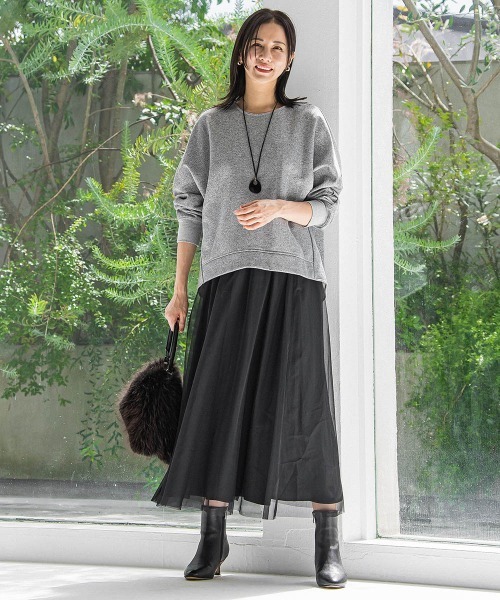 LAUTREAMONT（ロートレアモン）の「パウダーサテンリバーシブルスカート（スカート・レディース・ブラック/ベージュ・9号）」の7枚目の写真