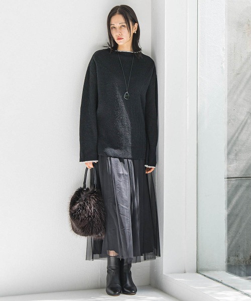 LAUTREAMONT（ロートレアモン）の「パウダーサテンリバーシブルスカート（スカート・レディース・ブラック/ベージュ・9号）」の11枚目の写真