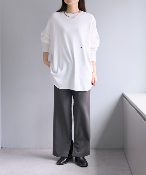 PUAL CE CIN（ピュアルセシン）の「万能レイヤードカットソー（Tシャツ/カットソー・レディース・ブラック/オフホワイト/ブラック系その他・FREE）」の10枚目の写真