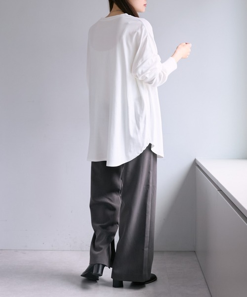 PUAL CE CIN（ピュアルセシン）の「万能レイヤードカットソー（Tシャツ/カットソー・レディース・ブラック/オフホワイト/ブラック系その他・FREE）」の12枚目の写真