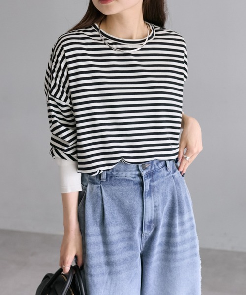 PUAL CE CIN（ピュアルセシン）の「万能レイヤードカットソー（Tシャツ/カットソー・レディース・ブラック/オフホワイト/ブラック系その他・FREE）」の22枚目の写真