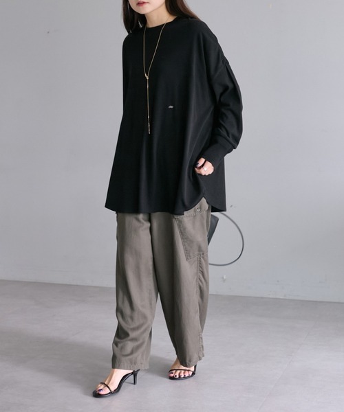 PUAL CE CIN（ピュアルセシン）の「万能レイヤードカットソー（Tシャツ/カットソー・レディース・ブラック/オフホワイト/ブラック系その他・FREE）」の21枚目の写真