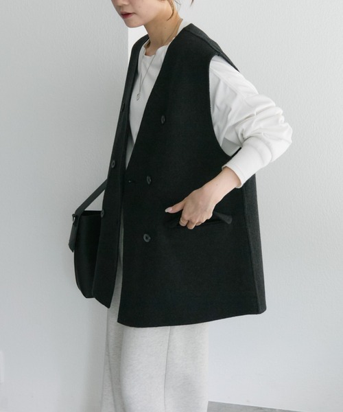 PUAL CE CIN（ピュアルセシン）の「万能レイヤードカットソー（Tシャツ/カットソー・レディース・ブラック/オフホワイト/ブラック系その他・FREE）」の16枚目の写真