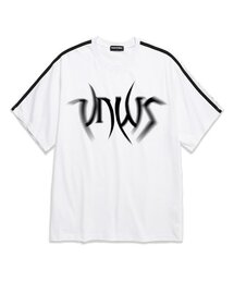 袖テープ POINTED BLUR LOGO オーバーサイズ 半袖Tシャツ (VS0064) ホワイト