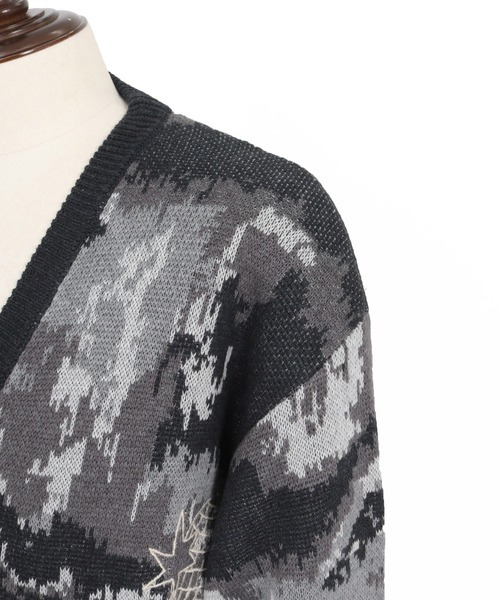 ADAM PATEK(アダムパテック)の「【ADAMPATEK/アダムパテック】mad embroidered fade knit cardigan ジャガードニットカーディガン(カーディガン/ボレロ・メンズ・ブラウン/グレー・1/2)」の22枚目の写真