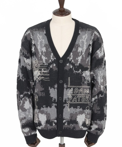 ADAM PATEK(アダムパテック)の「【ADAMPATEK/アダムパテック】mad embroidered fade knit cardigan ジャガードニットカーディガン(カーディガン/ボレロ・メンズ・ブラウン/グレー・1/2)」の3枚目の写真