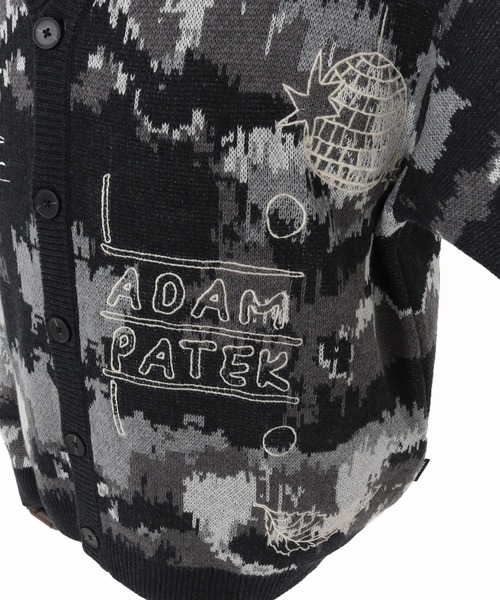 ADAM PATEK(アダムパテック)の「【ADAMPATEK/アダムパテック】mad embroidered fade knit cardigan ジャガードニットカーディガン(カーディガン/ボレロ・メンズ・ブラウン/グレー・1/2)」の5枚目の写真