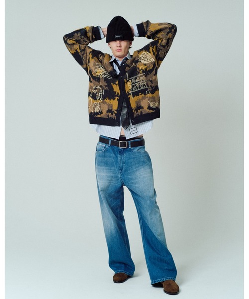 ADAM PATEK(アダムパテック)の「【ADAMPATEK/アダムパテック】mad embroidered fade knit cardigan ジャガードニットカーディガン(カーディガン/ボレロ・メンズ・ブラウン/グレー・1/2)」の10枚目の写真
