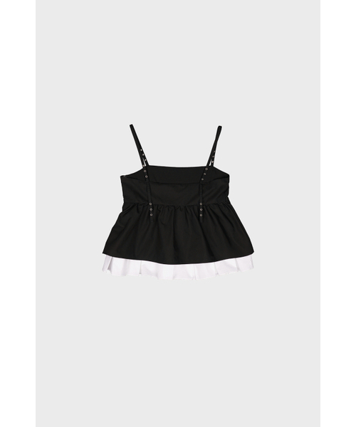 DARED(デェアド)の「EYELET STRAP PLEATS LAYERED TOP(Tシャツ/カットソー・レディース・その他・OS)」の3枚目の写真