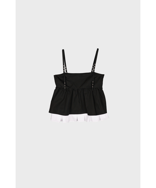 DARED(デェアド)の「EYELET STRAP PLEATS LAYERED TOP(Tシャツ/カットソー・レディース・その他・OS)」の4枚目の写真