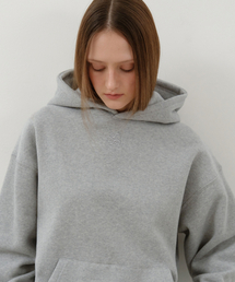 ソフトパステル起毛刺繍フードパーカー_MELANGE GRAY(W25-TP44)