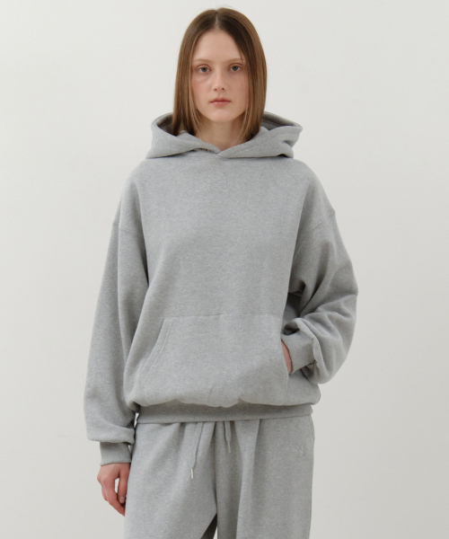 WEDNESDAYOASISFORWOMEN（ウェンズデー オアシス フォー ウーマン）の「ソフトパステル起毛刺繍フードパーカー_MELANGE GRAY(W25-TP44)（パーカー・レディース・ライトグレー・OS）」の3枚目の写真