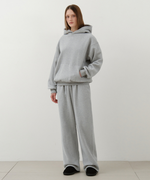 WEDNESDAYOASISFORWOMEN（ウェンズデー オアシス フォー ウーマン）の「ソフトパステル起毛刺繍フードパーカー_MELANGE GRAY(W25-TP44)（パーカー・レディース・ライトグレー・OS）」の4枚目の写真