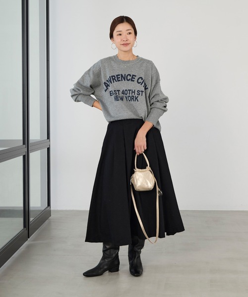 MICA&DEAL（マイカ＆ディール）の「ロゴウールジャガードニット（ニット/セーター・レディース・ブラウン/グレー・FREE）」の6枚目の写真