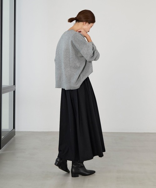 MICA&DEAL（マイカ＆ディール）の「ロゴウールジャガードニット（ニット/セーター・レディース・ブラウン/グレー・FREE）」の8枚目の写真