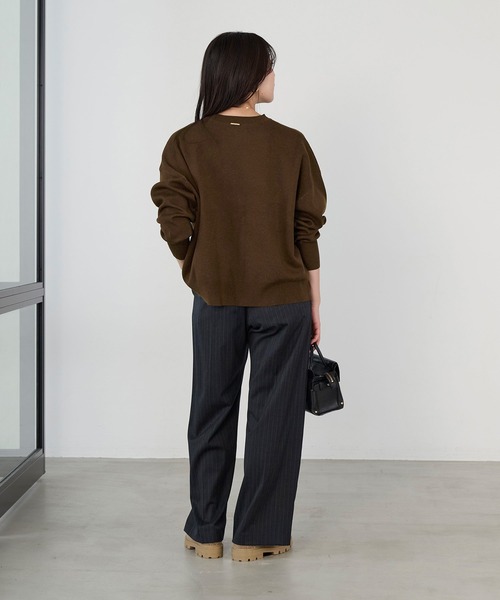 MICA&DEAL（マイカ＆ディール）の「ロゴウールジャガードニット（ニット/セーター・レディース・ブラウン/グレー・FREE）」の14枚目の写真