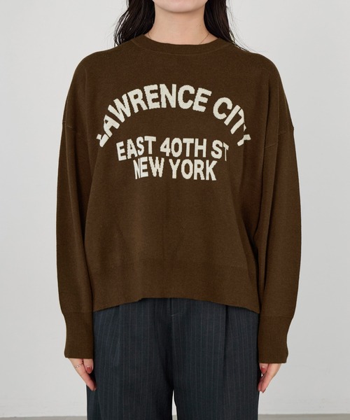 MICA&DEAL（マイカ＆ディール）の「ロゴウールジャガードニット（ニット/セーター・レディース・ブラウン/グレー・FREE）」の15枚目の写真