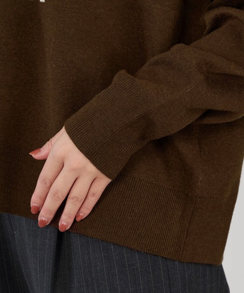 MICA&DEAL（マイカ＆ディール）の「ロゴウールジャガードニット（ニット/セーター・レディース・ブラウン/グレー・FREE）」の20枚目の写真