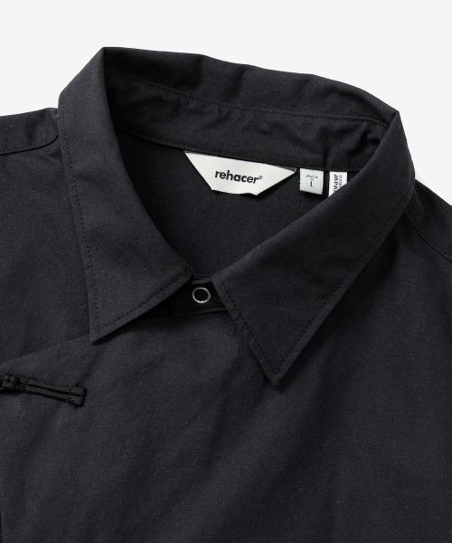 rehacer（レアセル）の「rehacer : KUNG-FU Twill Box Shirt / カンフーツイルボックスシャツ（シャツ/ブラウス・メンズ・オリーブ/ブラック・X-LARGE/LARGE/MEDIUM/SMALL）」の3枚目の写真