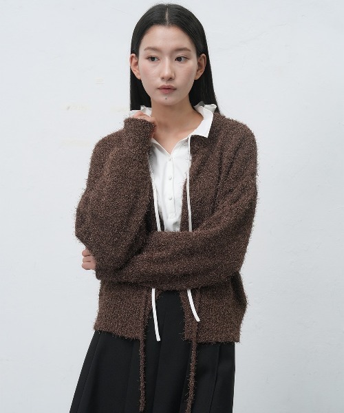 GENERAL IDEA(ジェネラルアイデア)の「【GENERAL IDEA】シャギールーズカーディガン / LONG HAIR LOOSE FIT CARDIGAN(カーディガン/ボレロ・レディース・ピンク/ブラウン・L/M/S)」の1枚目の写真