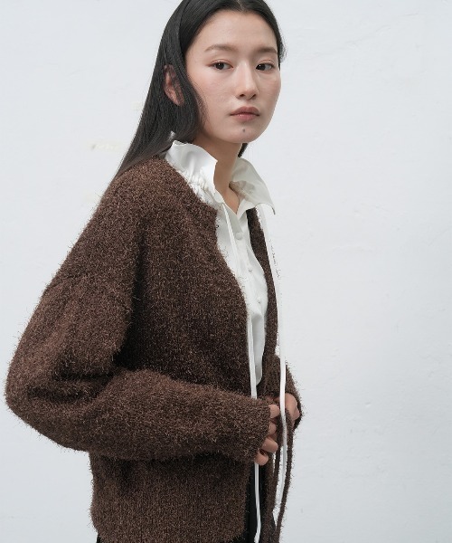 GENERAL IDEA(ジェネラルアイデア)の「【GENERAL IDEA】シャギールーズカーディガン / LONG HAIR LOOSE FIT CARDIGAN(カーディガン/ボレロ・レディース・ピンク/ブラウン・L/M/S)」の4枚目の写真