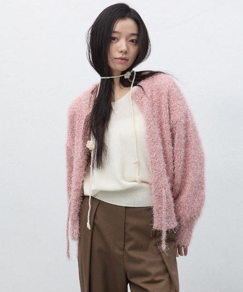 GENERAL IDEA(ジェネラルアイデア)の「【GENERAL IDEA】シャギールーズカーディガン / LONG HAIR LOOSE FIT CARDIGAN(カーディガン/ボレロ・レディース・ピンク/ブラウン・L/M/S)」の11枚目の写真