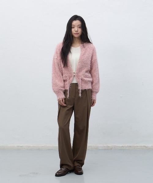 GENERAL IDEA(ジェネラルアイデア)の「【GENERAL IDEA】シャギールーズカーディガン / LONG HAIR LOOSE FIT CARDIGAN(カーディガン/ボレロ・レディース・ピンク/ブラウン・L/M/S)」の13枚目の写真