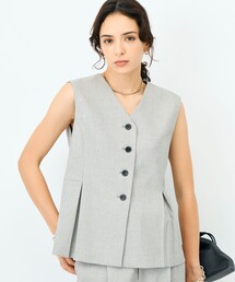 NOLLEY’S Sophi | 《セットアップ対応》ウォッシャブルドライシャークペプラムジレ(ベスト)