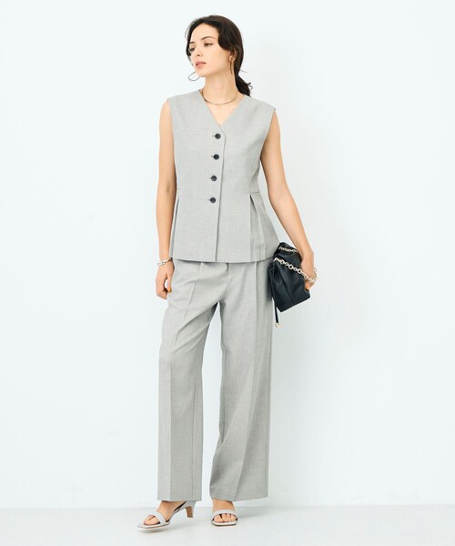 NOLLEY’S Sophi（ノーリーズソフィ）の「《セットアップ対応》ウォッシャブルドライシャークペプラムジレ（ベスト・レディース・グレイッシュベージュ/チャコールグレー・38）」の21枚目の写真