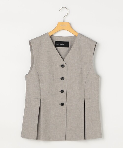 NOLLEY’S Sophi（ノーリーズソフィ）の「《セットアップ対応》ウォッシャブルドライシャークペプラムジレ（ベスト・レディース・グレイッシュベージュ/チャコールグレー・38）」の12枚目の写真