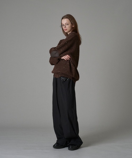 ONCILY(オンシェリー)の「HEART ELBOW NEP V-NECK KNIT / ハートエルボーネップVネックニット(ニット/セーター・メンズ・ブラウン/レッド・SMALL/MEDIUM/LARGE)」の17枚目の写真
