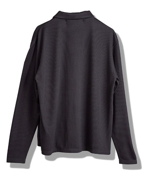 NO ID.（ノーアイディ）の「ms6369-ロングスリーブBIGポロSH(858006-395T)（ポロシャツ・メンズ・グレー/ブラック・ONE SIZE）」の9枚目の写真