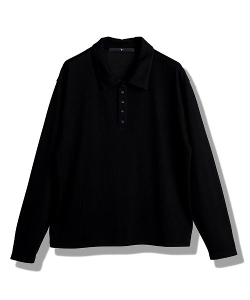 NO ID.（ノーアイディ）の「ms6369-ロングスリーブBIGポロSH(858006-395T)（ポロシャツ・メンズ・グレー/ブラック・ONE SIZE）」の10枚目の写真