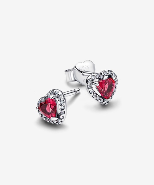 PANDORA(パンドラ)の「エレベイテッド レッド ハート スタッド ピアス(ピアス(両耳用)・レディース・シルバー・FREE)」の2枚目の写真