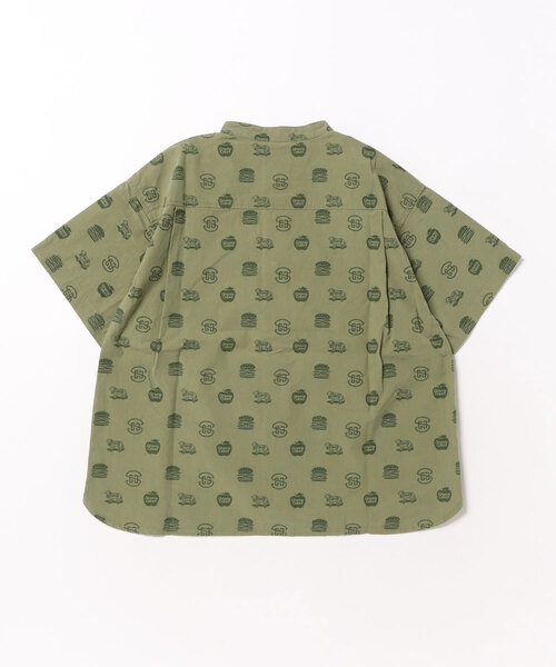GROOVY COLORS(グルービーカラーズ)の「GC Patterned Band Collar Shirt(シャツ/ブラウス・キッズ・カーキ・115)」の2枚目の写真