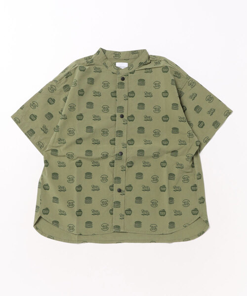GROOVY COLORS(グルービーカラーズ)の「GC Patterned Band Collar Shirt(シャツ/ブラウス・キッズ・カーキ・115)」の5枚目の写真