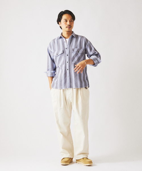 Gramicci（グラミチ）の「GRAMICCI / グラミチ 別注 エココットンツイル ワイドパンツ（チノパンツ・メンズ・ブラック/チャコールグレー/アイボリー/ブラウン・MEDIUM/LARGE）」の13枚目の写真