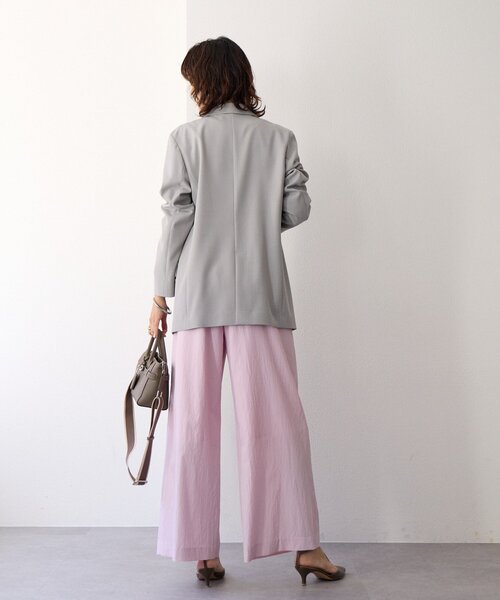 RIVE DROITE（リヴドロワ）の「予約【オンオフ使える】ドライギャバピークドラペルジャケット（テーラードジャケット・レディース・ネイビー/ライトグレー/モカ・FREE）」の8枚目の写真