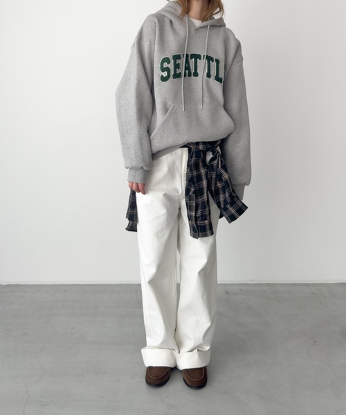 CANAL JEAN(キャナルジーン)の「Lakey Park SEATTLE パーカー 両起毛(パーカー・レディース・オートミール/チャコールグレー/ヘザーグレー・ONE SIZE)」の6枚目の写真