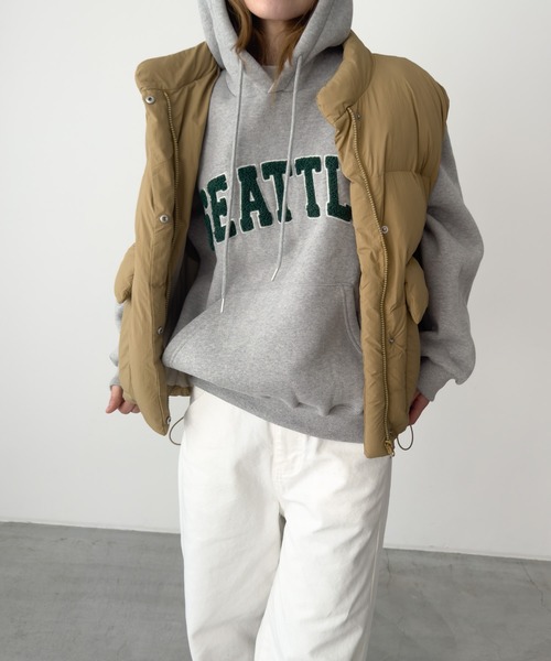 CANAL JEAN(キャナルジーン)の「Lakey Park SEATTLE パーカー 両起毛(パーカー・レディース・オートミール/チャコールグレー/ヘザーグレー・ONE SIZE)」の7枚目の写真