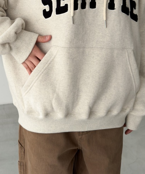 CANAL JEAN(キャナルジーン)の「Lakey Park SEATTLE パーカー 両起毛(パーカー・レディース・オートミール/チャコールグレー/ヘザーグレー・ONE SIZE)」の19枚目の写真