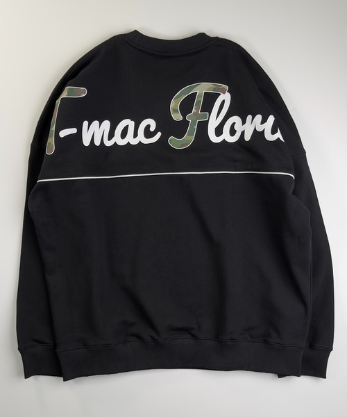 T-MAC 背面ロゴ オーバーサイズ 裏毛スウェット パイピング切替クルー
