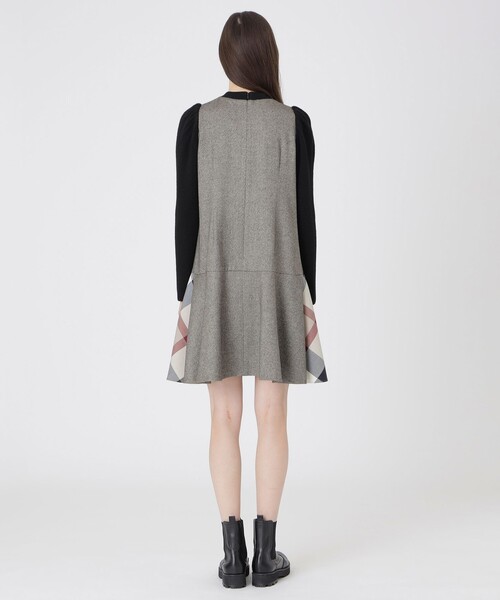 BLUE LABEL CRESTBRIDGE（ブルーレーベルクレストブリッジ）の「ツイードドッキングドレス（ワンピース・レディース・ブラック/ネイビー・36/38）」の8枚目の写真