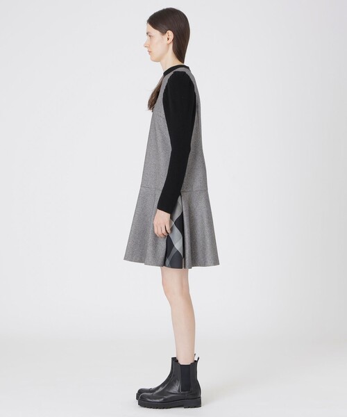 BLUE LABEL CRESTBRIDGE（ブルーレーベルクレストブリッジ）の「ツイードドッキングドレス（ワンピース・レディース・ブラック/ネイビー・36/38）」の4枚目の写真