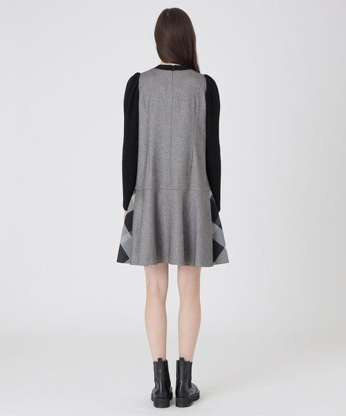 BLUE LABEL CRESTBRIDGE（ブルーレーベルクレストブリッジ）の「ツイードドッキングドレス（ワンピース・レディース・ブラック/ネイビー・36/38）」の5枚目の写真