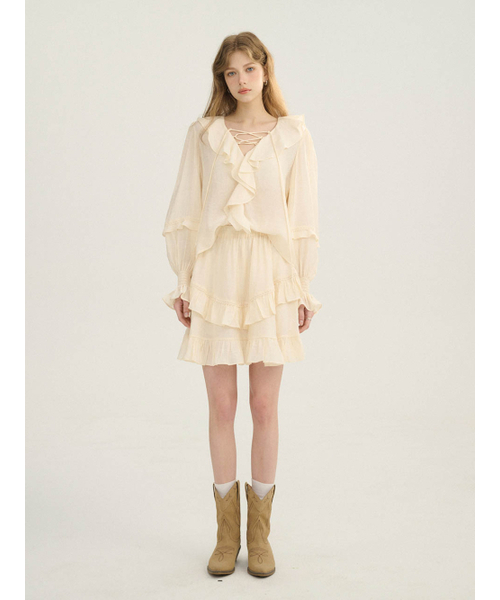 SINCETHEN(シンスゼン)の「ミルキー ティアードスカート(スカート・レディース・その他・SMALL/MEDIUM)」の1枚目の写真